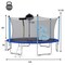 14 Feet Outdoor Trampoline with Safety Enclosure Net Basketball Hoop Ladder and Heavy-Duty Frame